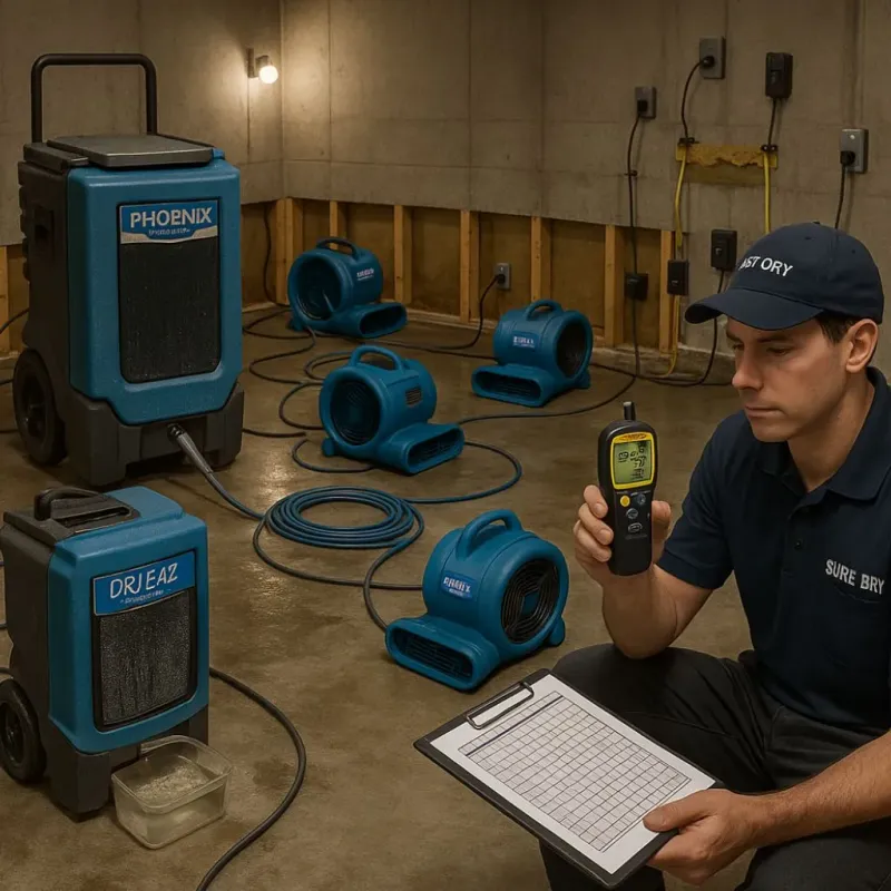 Structural Drying and Dehumidification process in Veradale, WA